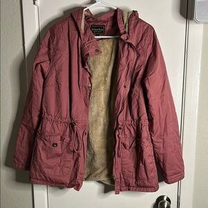 C’ESTTOI Tan Utility Jacket with Hood and Relaxed Fit / ZIZE XXL